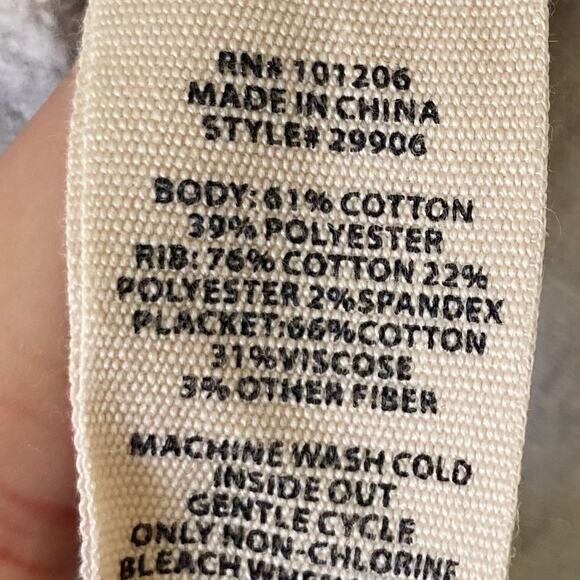 SOFT SURROUNDINGS Cuddle Pullover Top Light Gray Size Small Quarter Button - Picture 4 of 4